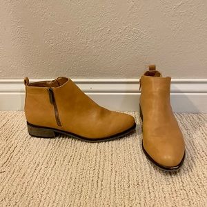 Mustard short booties.